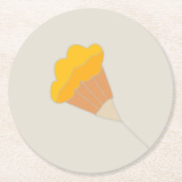 モノグラム植物性イラストレーション紙コースター ラウンドペーパーコースター