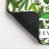 モノグラム植物緑離れの模様 マウスパッド (コーナー)