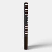 モノグラム横ストライプ線ブラウンおよび白 Case-Mate iPhoneケース (裏面 / 右)