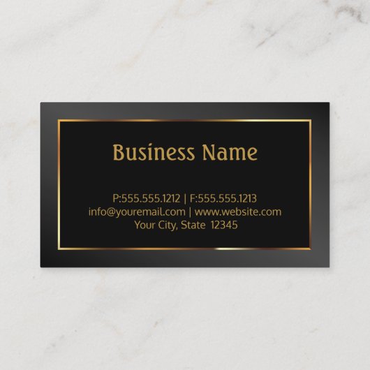 モノグラム歯科医院 – 黒と金ゴールド 名刺 (裏面)