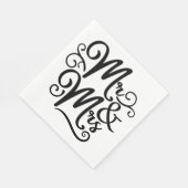 モノグラム氏の結婚たった今結婚しました白黒 スタンダードランチョンナプキン (角)