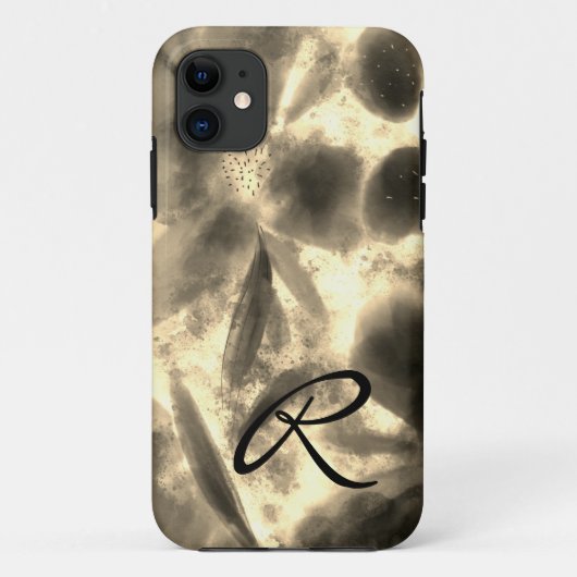 モノグラム水の色ときらめくフローラ金ゴールド Case-Mate iPhoneケース (裏面)
