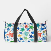 モノグラム水の色の星パーソナライズされた ダッフルバッグ (正面)