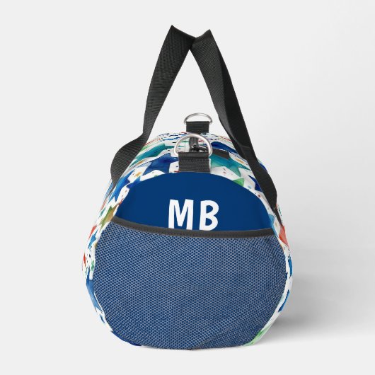 モノグラム水の色の星パーソナライズされた ダッフルバッグ (右)