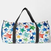 モノグラム水の色の星パーソナライズされた ダッフルバッグ (正面)