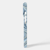 モノグラム水の色パステルストライプティール（緑がかった色）ブルーネイビー Case-Mate iPhoneケース (裏面 / 左)