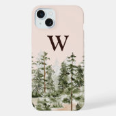 モノグラム水の色素朴緑の森 iPhoneケース (裏面)