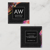 モノグラム水カラーつや消し旋回パターン スクエア名刺 (正面/裏面)