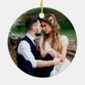 モノグラム水カラーリース新着写真バック セラミックオーナメント (裏面)