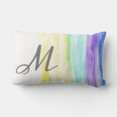モノグラム水カラー絵を描カラフルストロークデザイン ランバークッション (裏面)