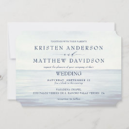 モノグラム水カラー航海の海結婚いかり 招待状