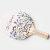 モノグラム水彩パープルワイルドフラワーメドウ 卓球ラケット (横)