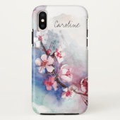 モノグラム水彩フローラ桜さくらんぼ花 Case-Mate iPhoneケース (裏面)
