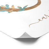 モノグラム水彩フローラ金ゴールドレターCポスター ポスター (角)