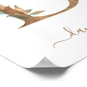 モノグラム水彩フローラ金ゴールドレターDポスター ポスター (角)