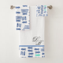 モノグラム水彩ブラシストローク魚