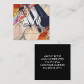 モノグラム水彩ブラシ仕上げ化粧パレット スクエア名刺 (正面/裏面)