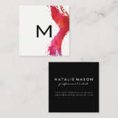 モノグラム水彩ブラシ |アーモダント スクエア名刺 (正面/裏面)