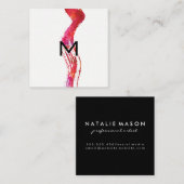 モノグラム水彩ブラシ スクエア名刺 (正面/裏面)