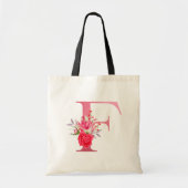 モノグラム水彩花バラ金ゴールドF トートバッグ (正面)