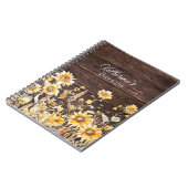 モノグラム水彩黄色ひまわり畑 ノートブック (左側)