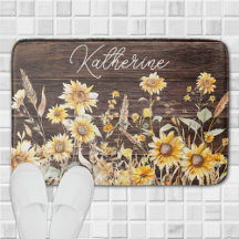 モノグラム水彩黄色ひまわり畑