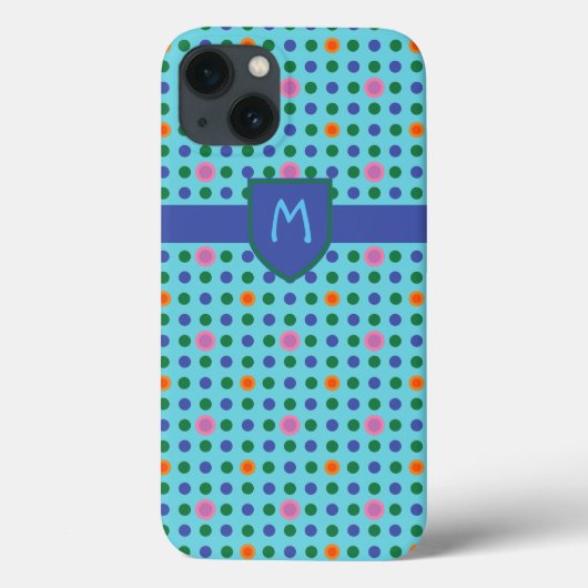 モノグラム水玉模様カスタムiPad Mini ケース Case-Mate iPhoneケース (裏面)