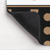 モノグラム水玉模様白黒ブラウンエレガント マウスパッド (コーナー)