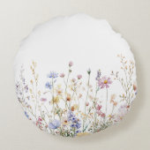 モノグラム水素朴色かわいらし野花畑 ラウンドクッション (裏面)