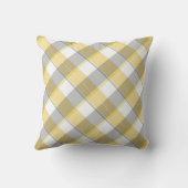 モノグラム水色ギンガムイエローグレーパターン クッション (裏面)