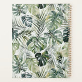 モノグラム水色グリーン熱帯離れパターン プランナー手帳 (裏面)