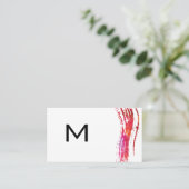 モノグラム水色ブラシのバリエーション 名刺 (スタンド正面)