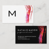 モノグラム水色ブラシのバリエーション 名刺 (正面/裏面)