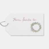 モノグラム水色リースクリスマスギフトタグ ギフトタグ (裏面横)