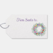 モノグラム水色リースクリスマスギフトタグ ギフトタグ (裏面横)