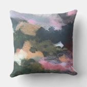 モノグラム水色抽象芸術茶色オレンジピンク クッション (裏面)