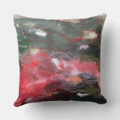 モノグラム水色抽象芸術赤褐色ピンク クッション (裏面)