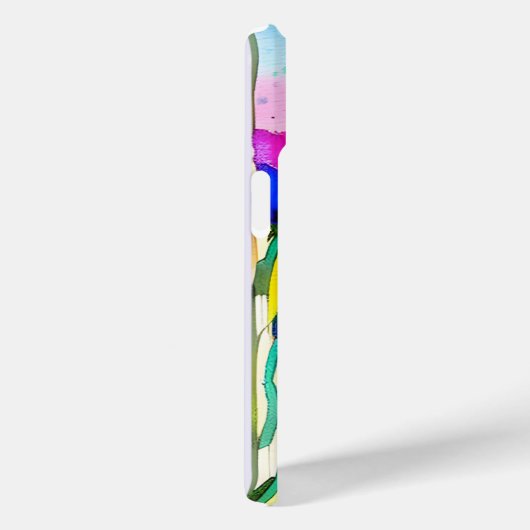 モノグラム水色明るいフローラポピー野花 Case-Mate iPhoneケース (裏面 / 右)