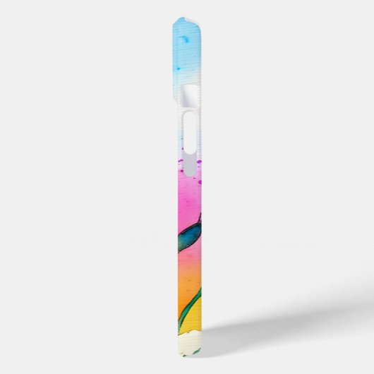 モノグラム水色明るいフローラポピー野花 Case-Mate iPhoneケース (裏面 / 左)