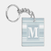 モノグラム氷青ストライプ色 キーホルダー (正面左)