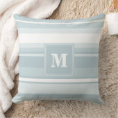 モノグラム氷青ストライプ色 クッション (ブランケット)