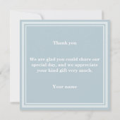 モノグラム氷青ストライプ色 サンキューカード (裏面)