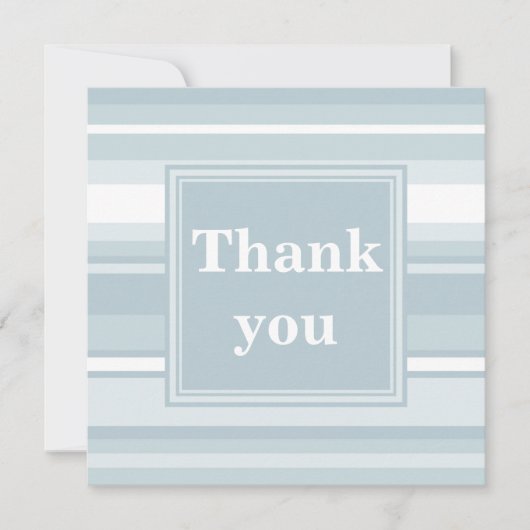 モノグラム氷青ストライプ色 サンキューカード (正面)