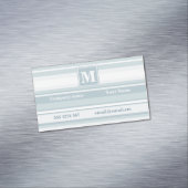 モノグラム氷青ストライプ色 マグネット名刺 (インサイチュ)