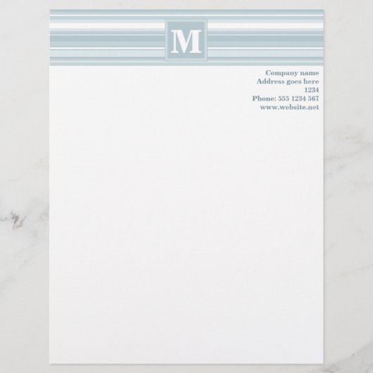 モノグラム氷青ストライプ色 レターヘッド (正面)