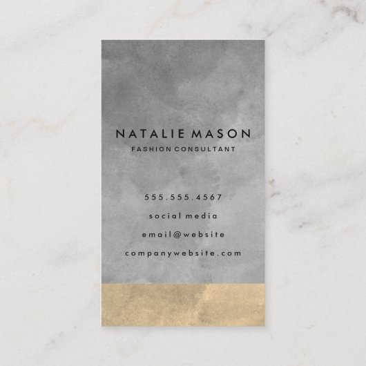 モノグラム洗練されたセピア灰色のカラーブロック 名刺 (裏面)