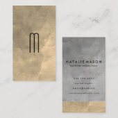 モノグラム洗練されたセピア灰色のカラーブロック 名刺 (正面/裏面)