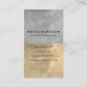 モノグラム洗練されたセピア灰色のカラーブロック 名刺 (裏面)