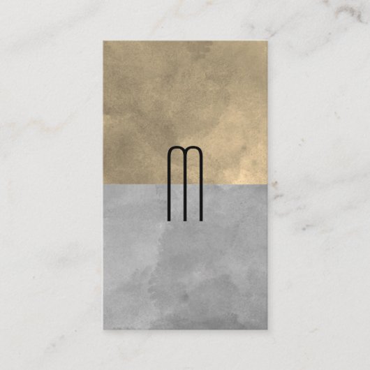 モノグラム洗練されたセピア灰色のカラーブロック 名刺 (正面)
