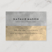 モノグラム洗練されたセピア灰色のカラーブロック 名刺 (裏面)